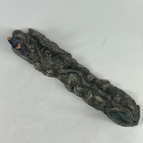 Vintage Wizard & Dragon Resin Incense Holder Signed Kim '99 14" Fantasy Decor - Picture 5 of 11